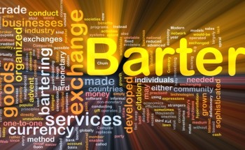 Barter background concept glowing